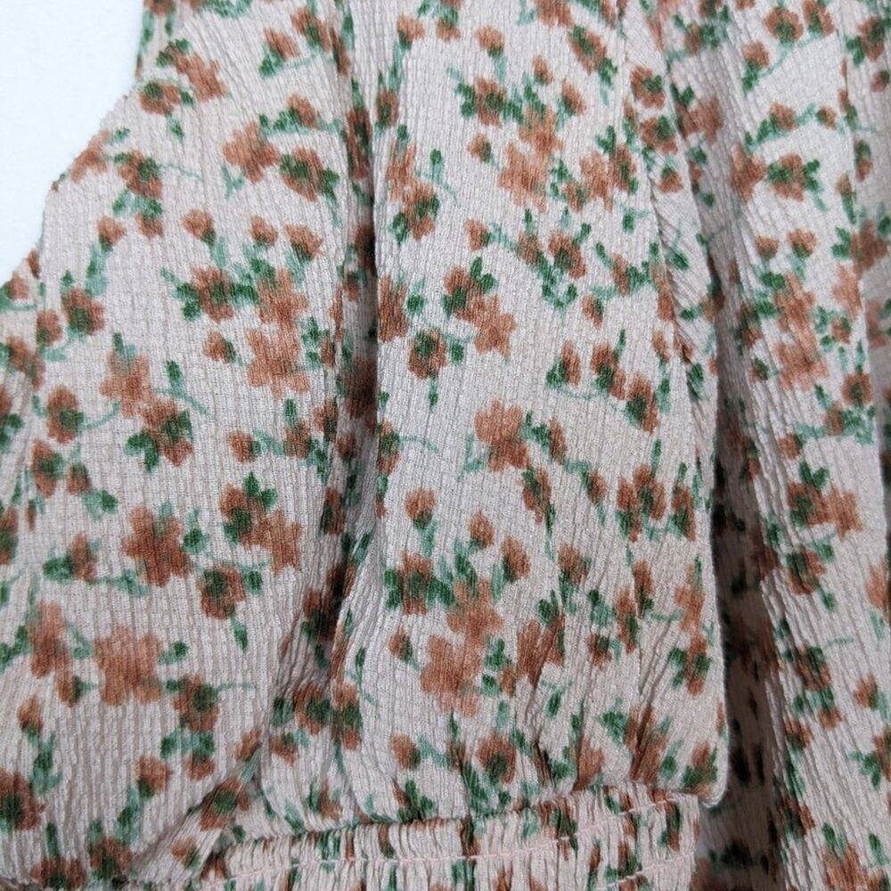 Bloomfield Floral Blouse XL Smocked Crop Long Sleeve Boho Cottagecore - Picture 5 of 7